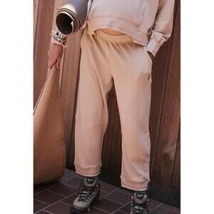 Free People X Hatch Intercept Pants Beige Elastic Waist Side Pockets Boho Medium